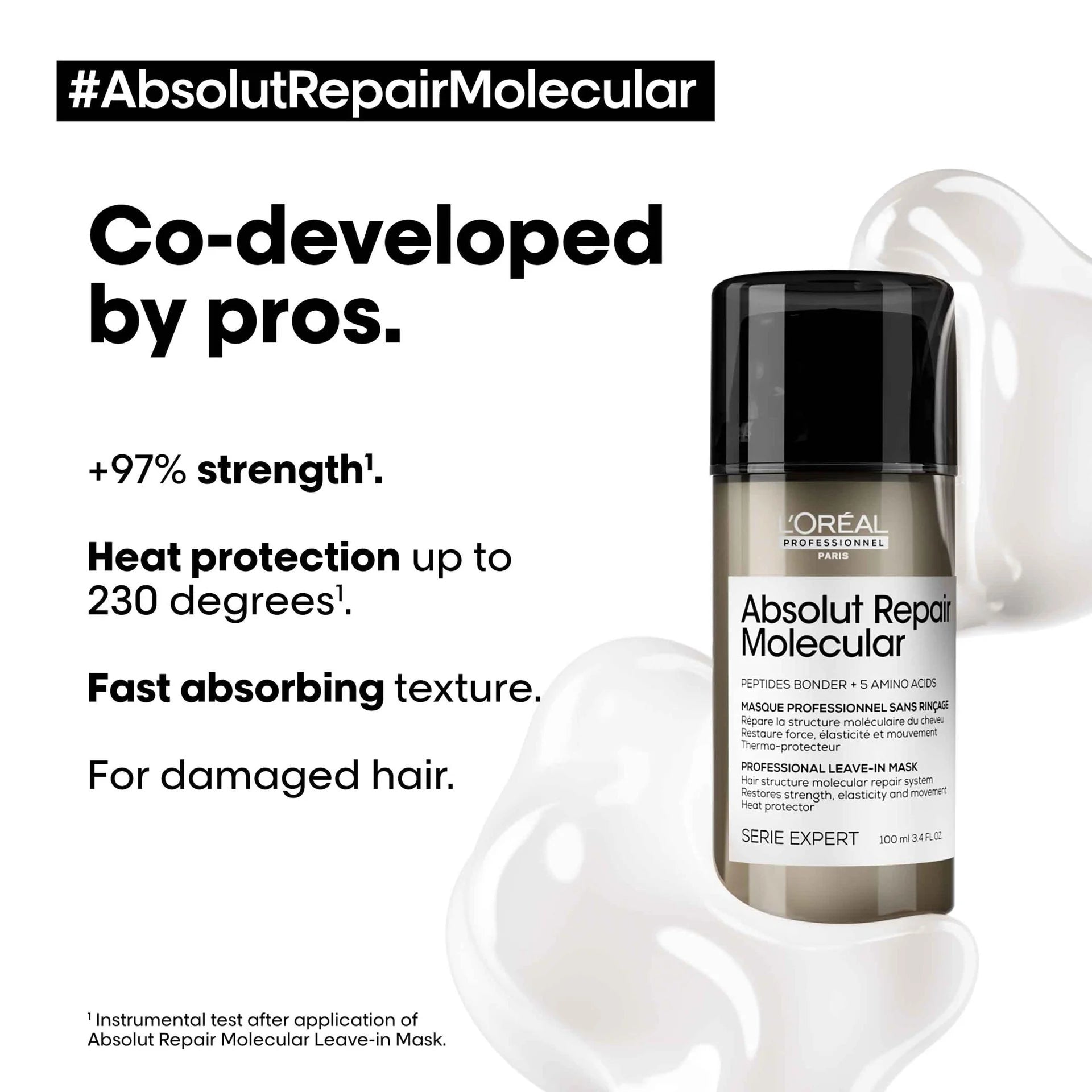 [Absolut Repair Molecular] Mascarilla sin enjuague de reparación molecular para cabello dañado